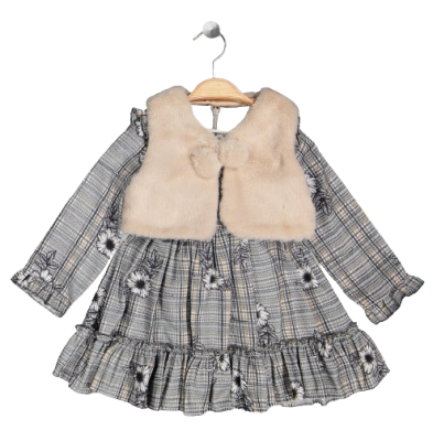 Wholesale Girls 2-Piece Dress and Vest Set 2-5Y Elayza 2023-2298 - Elayza (1)