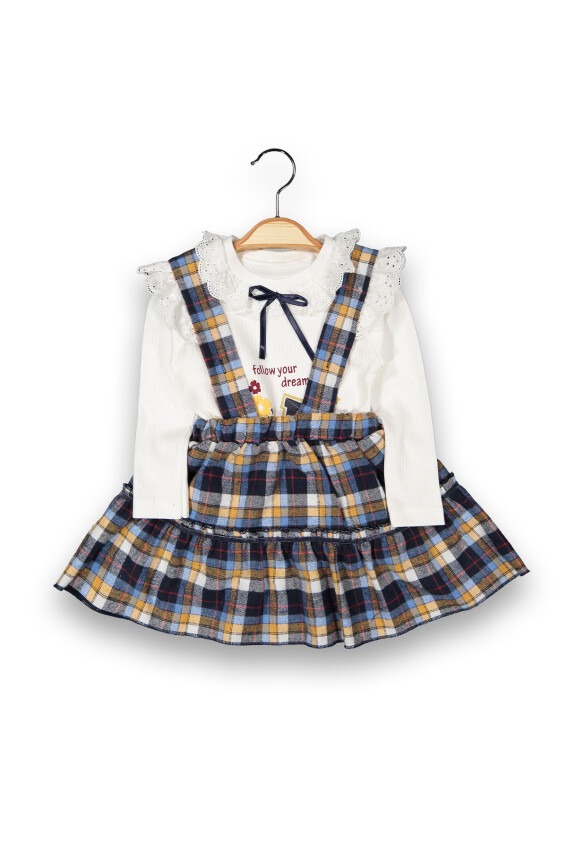 Wholesale Girls 2-Piece Dress with Body 1-4Y Boncuk Bebe 1006-6098 - 1