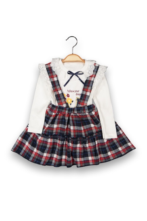 Wholesale Girls 2-Piece Dress with Body 1-4Y Boncuk Bebe 1006-6098 - 2