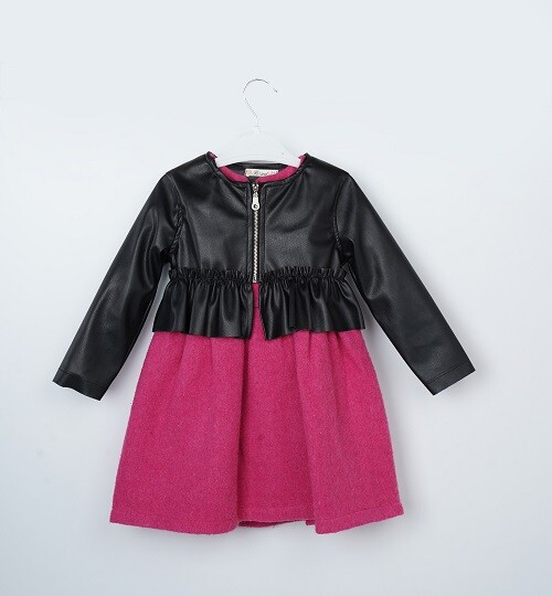 Wholesale Girls 2-Piece Jacket and Dress Set 3-6Y Büşra Bebe 1016-23249 - 3