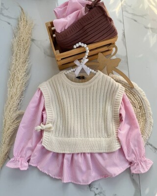 Wholesale Girl's 2-piece Knitted Shirt 2-10Y KidsRoom 1031-8031-1 - 2