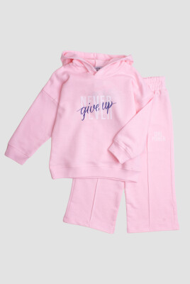 Wholesale Girls 2-Piece Printed Tracksuit Set 2-6Y Cassolini 2059-35080 Розовый 