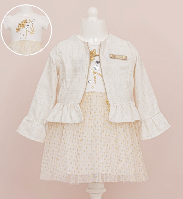 Wholesale Girls 2-Piece Set with Jacket and Tulle Dress 1-4Y BabyRose 1002-4149 - 1