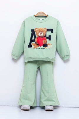 Wholesale Girls 2-Piece Set With Pants 2-5Y Tuffy 1099-560 Серо-зелёный цвет