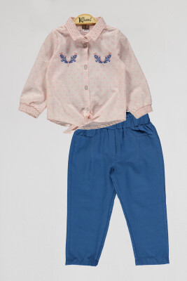 Wholesale Girls 2-Piece Shirt and Pants Set 2-5Y Kumru Bebe 1075-4097 - 2