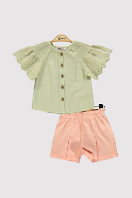 Wholesale Girl's 2 Piece Shirt and Shorts Set 2-5Y Kumru Bebe 1075-4231 - 5