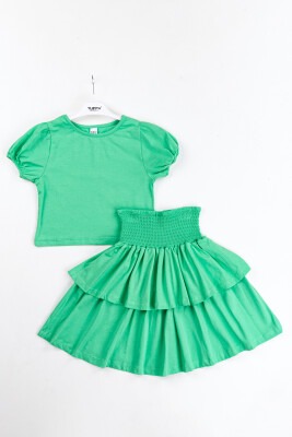 Wholesale Girls 2-Piece Skirt and T-Shirt Set 10-13Y Tuffy 1099-9662 Зелёный 