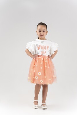 Wholesale Girls 2-Piece Skirt and T-shirt Set 3-6Y Eray Kids 1044-13249 Лососевый цвет