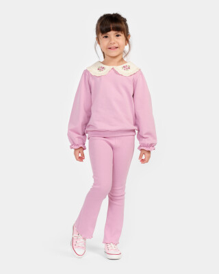 Wholesale Girls 2-Piece Sweatshirt and Tights Set 4-7Y Bupper Kids 1053-24534 - 4