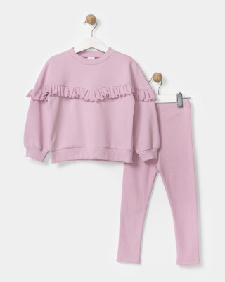 Wholesale Girls 2-Piece Sweatshirt and Tights Set 4-7Y Miniloox 1054-24637 - Miniloox