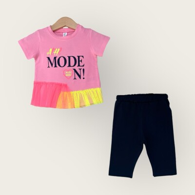 Wholesale Girls 2-Piece T-Shirt and Capri Set 1-4Y Algiy Mini 2047-3510TK - Algiy Mini (1)