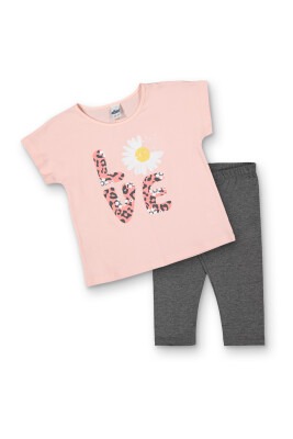 Wholesale Girls 2-Piece T-shirt and Leggings set 8-14Y Elnino 1025-22255 Лососевый цвет