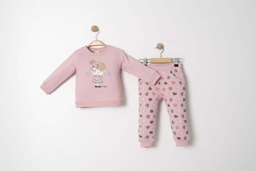 Wholesale Girls 2-Piece Tracksuit Set 1-4Y Sani 1068-20035 - 1