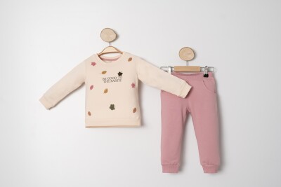 Wholesale girls 2-Piece Tracksuit Set 1-4Y Sani 1068-20046 Бежевый 