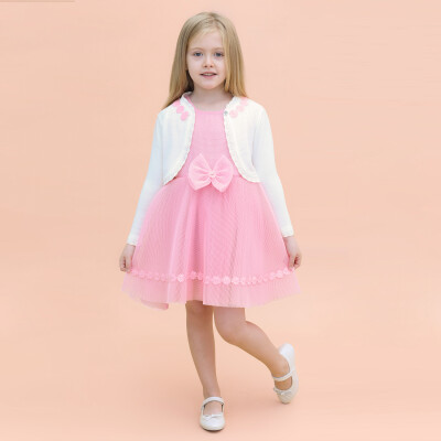 Wholesale Girl's 2-Piece Tulle Dress and Bolero Set 2-5Y Lilax 1049-6364 Розовый 