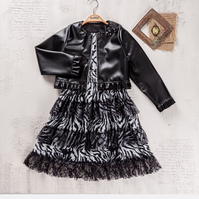 Wholesale Girls 2-Pieces Jacket and Dress 9-12Y Elayza 2023-2340 Экрю