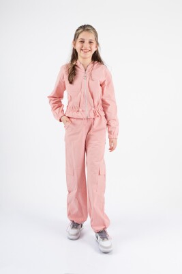 Wholesale Girls 2-Pieces Jacket and Pants Set 10-13Y Pafim 2041-Y24-4003 Лососевый цвет
