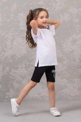 Wholesale Girls 2-Pieces T-shirt and Short Set 4-9Y DMB Boys&Girls 1081-0107 Белый 