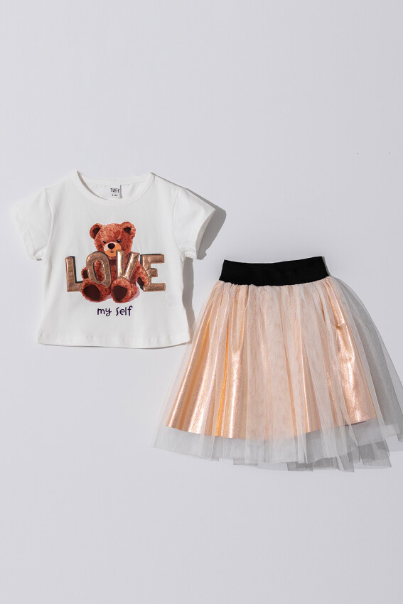 Wholesale Girls 2-Pieces T-shirt and Skirt Set 2-5Y Tuffy 1099-1026 - 2