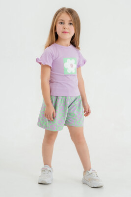 Wholesale Girls 2-Pieces T-shirt and Skirt Set 2-5Y Tuffy 1099-1296 Лиловый 