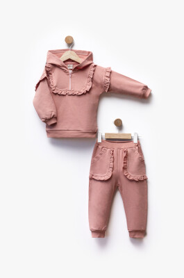 Wholesale Girl's 2pcs Sweat and Trousers Set 1-5Y Flexi Baby 2063-217538 Лососевый цвет