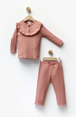 Wholesale Girl's 2pcs Tracksuit Set 1-5Y Flexi Baby 2063-217562 Лососевый цвет