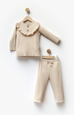 Wholesale Girl's 2pcs Tracksuit Set 1-5Y Flexi Baby 2063-217562 Кремовый цвет 