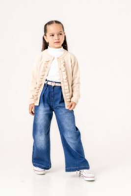 Wholesale Girls' 3-Piece Cardigan Bodysuit and Denim Pants Set 6-9Y Gocoland 2008-5717 - Gocoland