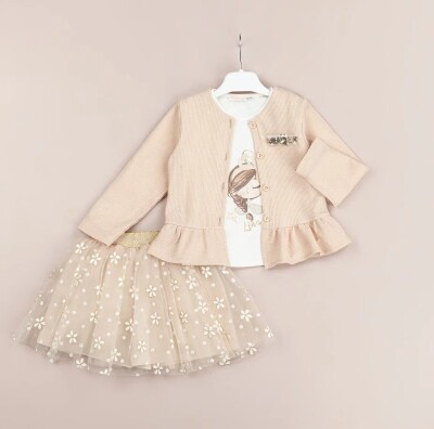 Wholesale Girls 3-Piece Jacket, Badi and Skirt Set 1-4Y BabyRose 1002-4478 - 2