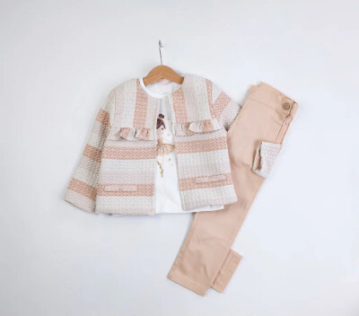 Wholesale Girls 3-Piece Jacket Body and Pants Set 1-4Y BabyRose 1002-4580 - 2