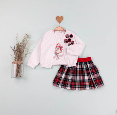 Wholesale Girls 3-Piece Jacket Body and Skirt Set 1-4Y BabyRose 1002-4588 - Babyrose