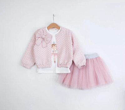 Wholesale Girl's 3-Piece Jacket, Body and Skirt Set 1-4Y BabyRose 1002-4648 - 2