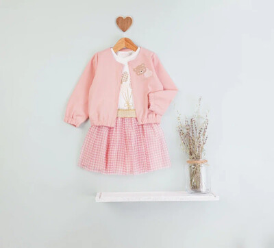 Wholesale Girls 3-Piece Jacket Body and Skirt Set 1-4Y BabyRose 1002-4684 - 1