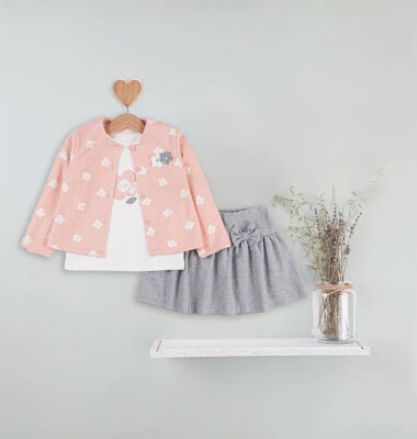 Wholesale Girls' 3-Piece Jacket, Bodysuit, and Skirt Set 1-4Y BabyRose 1002-4625 - Babyrose