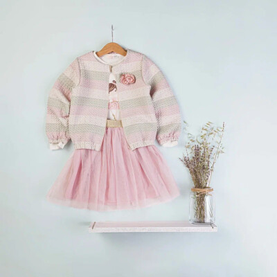 Wholesale Girls' 3-Piece Jacket, Bodysuit, and Skirt Set 5-8Y BabyRose 1002-4583 - 1