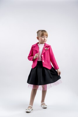 Wholesale Girls 3-Piece Jacket Set with Shirt and Skirt 3-6M Eray Kids 1044-13237 - Eray Kids