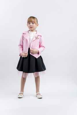 Wholesale Girls 3-Piece Jacket Set with Shirt and Skirt 3-6M Eray Kids 1044-13237 Розовый 