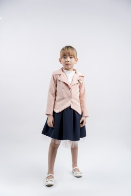 Wholesale Girls 3-Piece Jacket Set with Shirt and Skirt 3-6M Eray Kids 1044-13237 Пудра