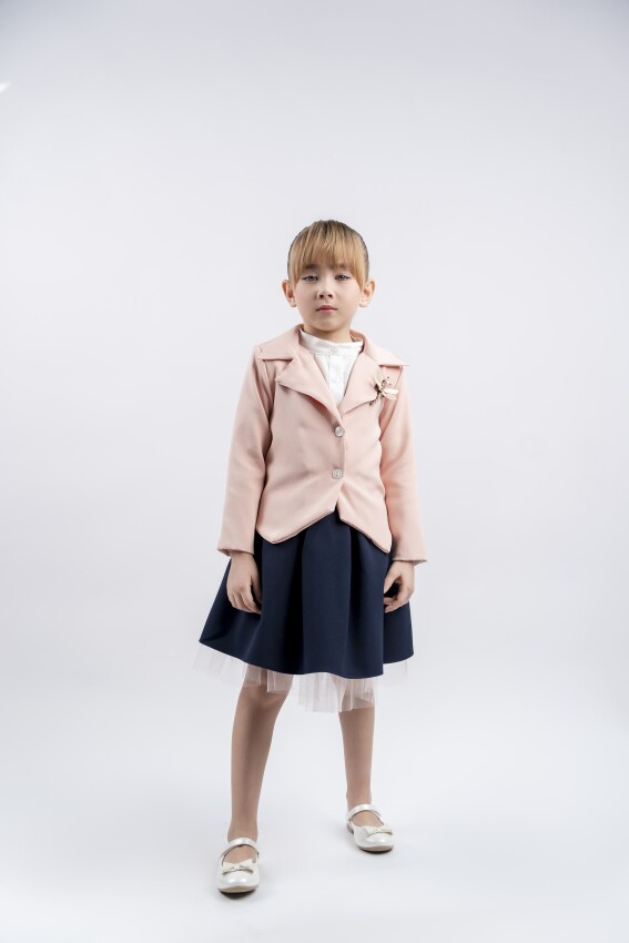 Wholesale Girls 3-Piece Jacket Set with Shirt and Skirt 3-6M Eray Kids 1044-13237 - 4