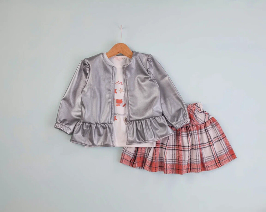 Wholesale Girl's 3 Piece Jacket Skirt and Body Set 1-4Y BabyRose 1002-4591 - 2