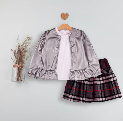 Wholesale Girls' 3-Piece Jacket, Skirt, and Bodysuit Set 5-8Y BabyRose 1002-4592 - Babyrose