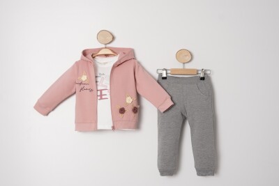 Wholesale Girls 3-Piece Tracksuit Set 1-4Y Sani 1068-20027 - 3