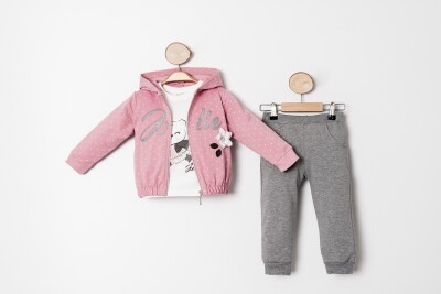 Wholesale Girls 3-Piece Tracksuit Set 1-4Y Sani 1068-20047 - 3