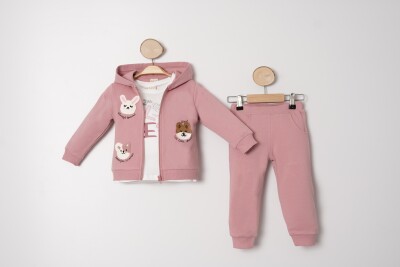 Wholesale Girls 3-piece Tracksuit Set 1-4Y Sani 1068-20054 - Sani