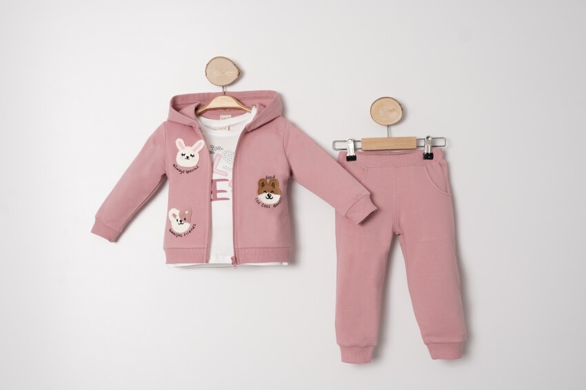 Wholesale Girls 3-piece Tracksuit Set 1-4Y Sani 1068-20054 - 4