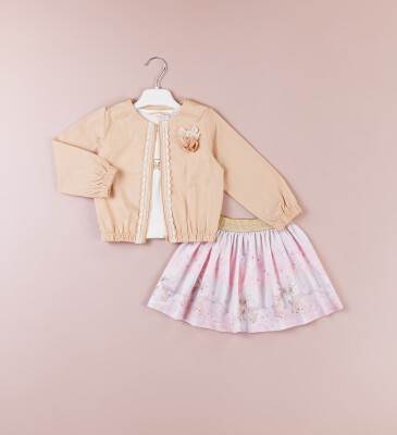 Wholesale Girls 3-Pieces Jacket, Blouse and Skirt Set 1-4Y BabyRose 1002-4541 - Babyrose