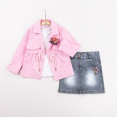 Wholesale Girls 3-Pieces Jacket, Shirt and Skirt Set 2-6Y Miss Lore 1055-5601 - 2