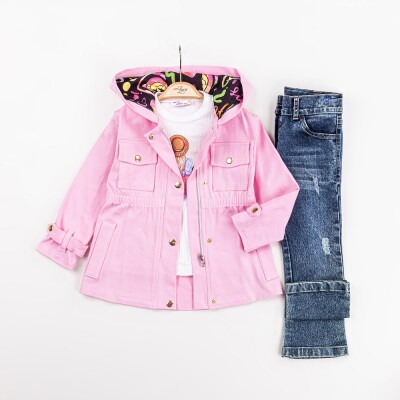 Wholesale Girls 3-Pieces Jacket, T-shirt and Pants Set 2-6Y Miss Lore 1055-5602 - Miss Lore (1)