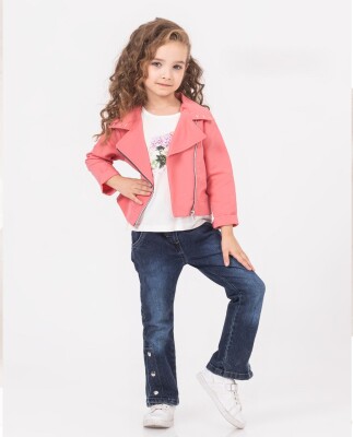 Wholesale Girls 3-Pieces Jacket, T-shirt and Pants Set 2-6Y Miss Lore 1055-5613 Пурпурный 