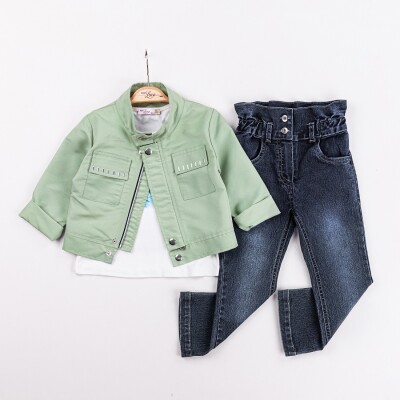 Wholesale Girls 3-Pieces Jacket, T-shirt and Pants Set 2-6Y Miss Lore 1055-5620 - Miss Lore (1)